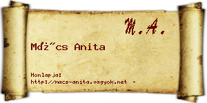 Mács Anita névjegykártya